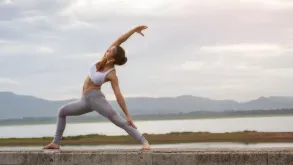 Woman Performing A Stretching Exercise