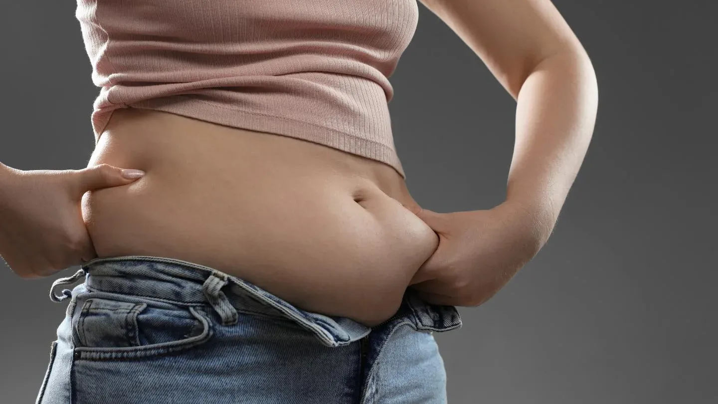 Person Pinching Belly Fat