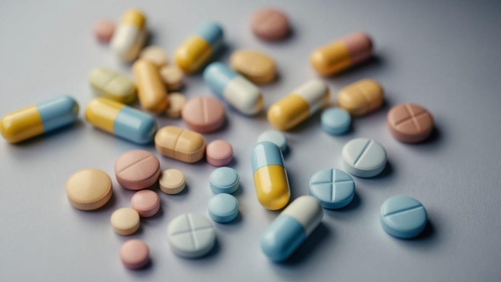 Assorted Colorful Pills and Tablets on Surface