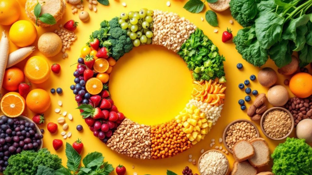 Colorful Food Circle Displaying Healthy Foods